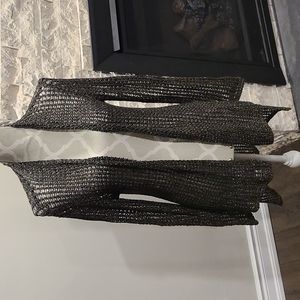 Eileen fisher duster cardigan loose knit metallic